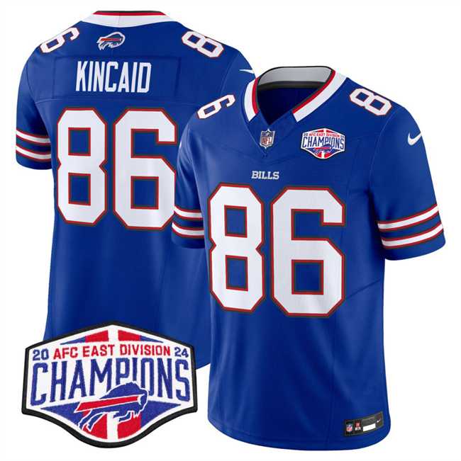 Men%27s Buffalo Bills #86 Dalton Kincaid Royal F.U.S.E. 2024 AFC East Division Champions Vapor Limited Stitched Jersey->buffalo bills->NFL Jersey